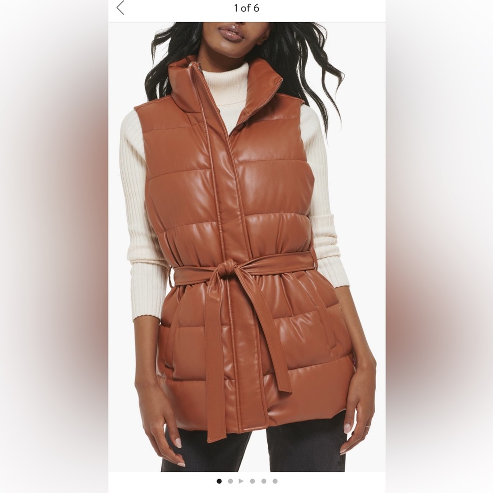 Levi’s Leather Puffer Vest - New with Tags Size Medium